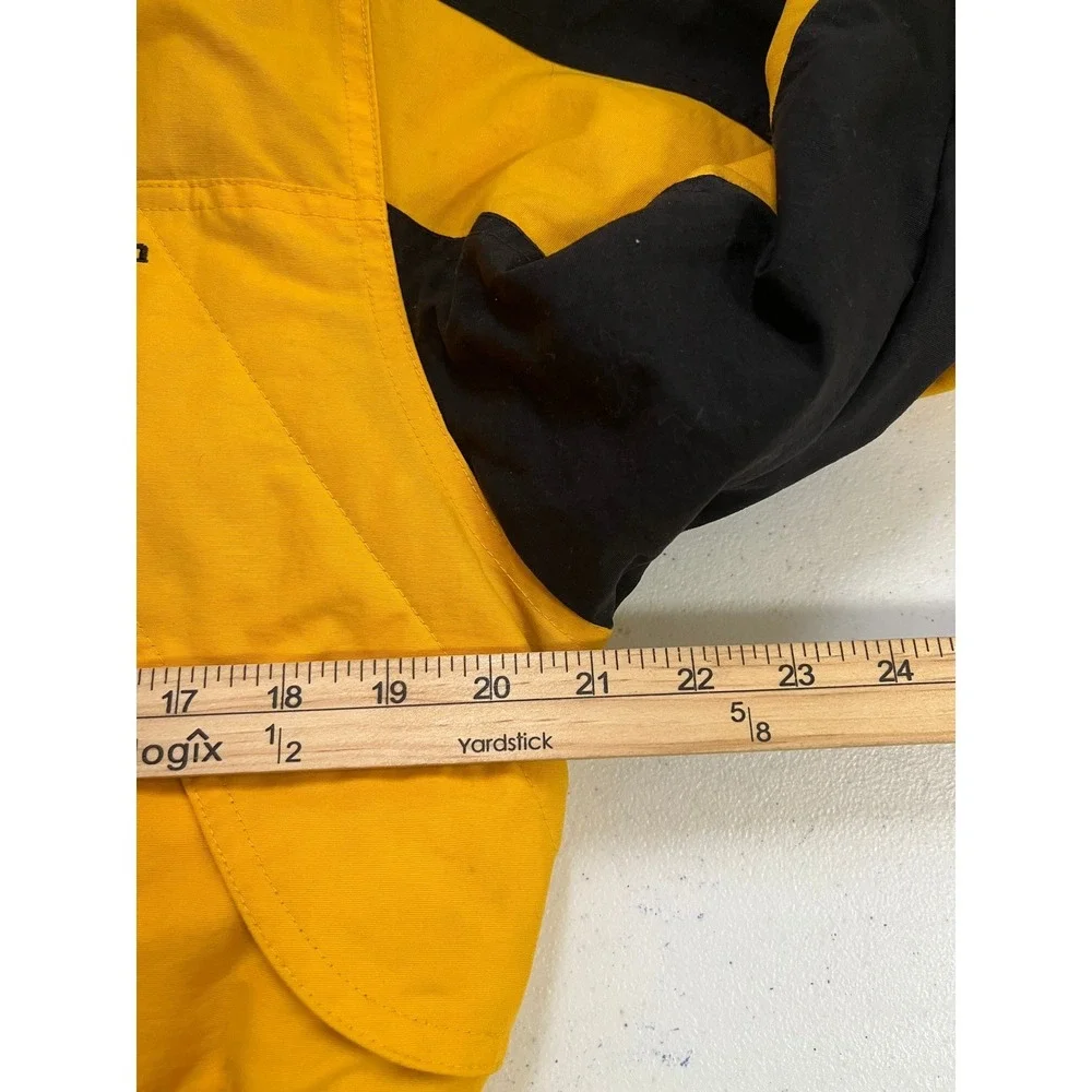 LL Bean Womens Petite Small‎ Yellow Black Hooded Winter Jacket Parka